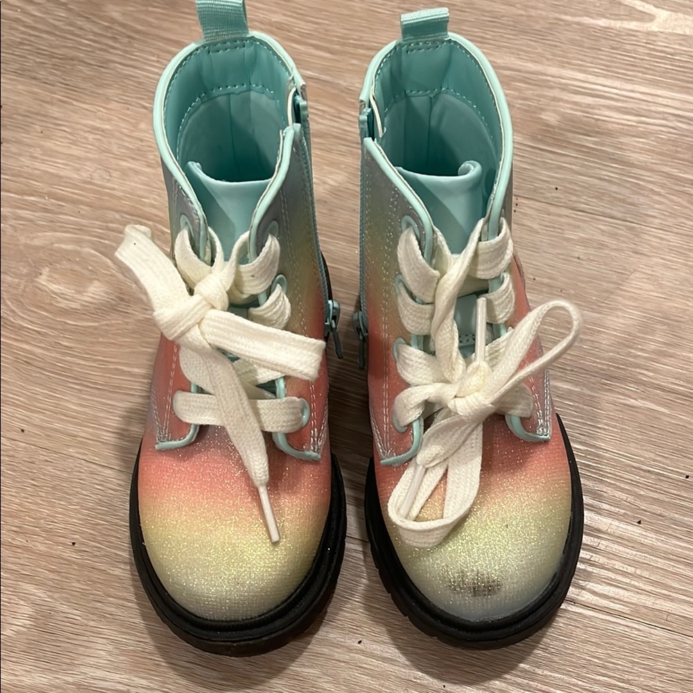 Kids Rainbow Lace-Up Boots By Cat and Jack